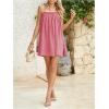 imageMakeMeChic Womens Casual Sleeveless Summer Cami Dress Ruffle Swing Shirred Mini Short DressPink