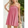 imageMakeMeChic Womens Casual Sleeveless Summer Cami Dress Ruffle Swing Shirred Mini Short DressPink