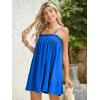 imageMakeMeChic Womens Casual Sleeveless Summer Cami Dress Ruffle Swing Shirred Mini Short DressRoyal Blue
