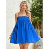 imageMakeMeChic Womens Casual Sleeveless Summer Cami Dress Ruffle Swing Shirred Mini Short DressRoyal Blue