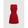 imageMakeMeChic Womens Elegant Short Dresses Deep V Neck Button Down Sleeveless Blazer DressRed