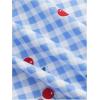 imageMakeMeChic Womens Gingham Cherry Print Cami Dress Tie Front Sleeveless Mini Dresses SundressLight Blue