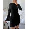 imageMakeMeChic Womens Leopard Print Dress Y2k Backless Mesh Bell Sleeve Mini Cheetah Print DressBlack Leopard