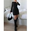 imageMakeMeChic Womens Leopard Print Dress Y2k Backless Mesh Bell Sleeve Mini Cheetah Print DressBlack Leopard