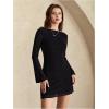imageMakeMeChic Womens Leopard Print Dress Y2k Backless Mesh Bell Sleeve Mini Cheetah Print DressBlack Sparkly