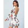 imageMakeMeChic Womens Leopard Print Dress Y2k Backless Mesh Bell Sleeve Mini Cheetah Print DressFloral White and Red