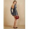 imageMakeMeChic Womens Leopard Print Dress Y2k Backless Mesh Bell Sleeve Mini Cheetah Print DressGrey