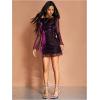 imageMakeMeChic Womens Leopard Print Dress Y2k Backless Mesh Bell Sleeve Mini Cheetah Print DressRed Solid