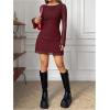 imageMakeMeChic Womens Leopard Print Dress Y2k Backless Mesh Bell Sleeve Mini Cheetah Print DressRed Striped