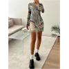 imageMakeMeChic Womens Leopard Print Dress Y2k Backless Mesh Bell Sleeve Mini Cheetah Print DressTie Dye Green