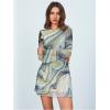imageMakeMeChic Womens Leopard Print Dress Y2k Backless Mesh Bell Sleeve Mini Cheetah Print DressTie Dye Green