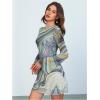 imageMakeMeChic Womens Leopard Print Dress Y2k Backless Mesh Bell Sleeve Mini Cheetah Print DressTie Dye Green