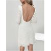 imageMakeMeChic Womens Leopard Print Dress Y2k Backless Mesh Bell Sleeve Mini Cheetah Print DressWhite