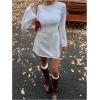 imageMakeMeChic Womens Leopard Print Dress Y2k Backless Mesh Bell Sleeve Mini Cheetah Print DressWhite B