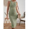 imageMakeMeChic Womens Maternity Ribbed Knit Sleeveless Criss Cross Tie Back Split Midi Bodycon Tank DressMint Green