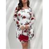 imageMakeMeChic Womens Plus Size Leopard Print Dress Bell Sleeve Cheetah Print Dress Y2K Mesh Backless Mini DressesFloral