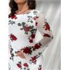 imageMakeMeChic Womens Plus Size Leopard Print Dress Bell Sleeve Cheetah Print Dress Y2K Mesh Backless Mini DressesFloral