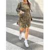 imageMakeMeChic Womens Plus Size Leopard Print Dress Bell Sleeve Cheetah Print Dress Y2K Mesh Backless Mini DressesGreen
