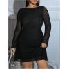 imageMakeMeChic Womens Plus Size Leopard Print Dress Bell Sleeve Cheetah Print Dress Y2K Mesh Backless Mini DressesMulticolor C