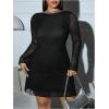 imageMakeMeChic Womens Plus Size Leopard Print Dress Bell Sleeve Cheetah Print Dress Y2K Mesh Backless Mini DressesMulticolor C