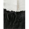 imageMakeMeChic Womens Strapless Tube Dress Tie Front Ruffle Shirred A Line Mini DressesBlack