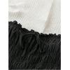imageMakeMeChic Womens Strapless Tube Dress Tie Front Ruffle Shirred A Line Mini DressesBlack