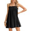 imageMakeMeChic Womens Casual Sleeveless Summer Cami Dress Ruffle Swing Shirred Mini Short DressBlack