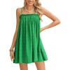 imageMakeMeChic Womens Casual Sleeveless Summer Cami Dress Ruffle Swing Shirred Mini Short DressGreen
