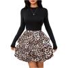 imageMakeMeChic Womens Long Sleeve Mock Neck Mini Dress Ruffle Hem A Line Short DressesMulticolor