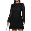 imageMakeMeChic Womens Plus Size Leopard Print Dress Bell Sleeve Cheetah Print Dress Y2K Mesh Backless Mini DressesMulticolor C