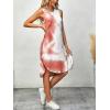 imageMakeMeChic Womens Casual Summer Tie Dye Sleeveless Split Midi Tank Dress SundressMulticolored