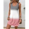 imageMakeMeChic Womens Colorblock Sleeveless Summer Tank Dress Round Neck Short Tunic DressPink