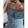 imageMakeMeChic Womens Corduroy Tank Dress Tie Front Sleeveless Bodycon Cargo Mini DressesBlue
