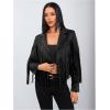 imageMakeMeChic Womens Faux Suede Tassel Cowgirl Coats Western Fringe Jackets 70s Hippie CostumeBlack
