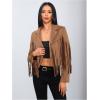 imageMakeMeChic Womens Faux Suede Tassel Cowgirl Coats Western Fringe Jackets 70s Hippie CostumeBrown