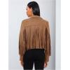 imageMakeMeChic Womens Faux Suede Tassel Cowgirl Coats Western Fringe Jackets 70s Hippie CostumeBrown