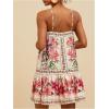imageMakeMeChic Womens Floral Boho Dress Sleeveless Vacation Mini Short Dress Tie Backless SundressFloral Pink