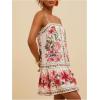 imageMakeMeChic Womens Floral Boho Dress Sleeveless Vacation Mini Short Dress Tie Backless SundressFloral Pink