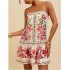 imageMakeMeChic Womens Floral Boho Dress Sleeveless Vacation Mini Short Dress Tie Backless SundressFloral Pink
