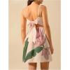 imageMakeMeChic Womens Floral Boho Dress Sleeveless Vacation Mini Short Dress Tie Backless SundressGreen