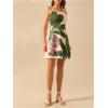 imageMakeMeChic Womens Floral Boho Dress Sleeveless Vacation Mini Short Dress Tie Backless SundressGreen