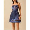 imageMakeMeChic Womens Floral Boho Dress Sleeveless Vacation Mini Short Dress Tie Backless SundressMulticolor