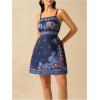 imageMakeMeChic Womens Floral Boho Dress Sleeveless Vacation Mini Short Dress Tie Backless SundressMulticolor