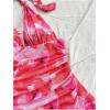 imageMakeMeChic Womens Floral Print Halter Ruched Tie Back Sleeveless A Line Summer Mini DressesPink