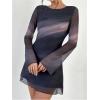 imageMakeMeChic Womens Floral Print Long Sleeve Mini Dress Mesh Backless Y2k Going Out DressesBmulticolor