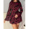 imageMakeMeChic Womens Floral Print Long Sleeve Mini Dress Mesh Backless Y2k Going Out DressesBred