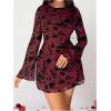 imageMakeMeChic Womens Floral Print Long Sleeve Mini Dress Mesh Backless Y2k Going Out DressesBred