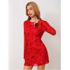 imageMakeMeChic Womens Floral Print Long Sleeve Mini Dress Mesh Backless Y2k Going Out DressesRed