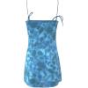 imageMakeMeChic Womens Floral Print Spaghetti Strap Ruffle Hem Summer Mini Cami DressBlue