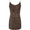 imageMakeMeChic Womens Floral Print Spaghetti Strap Ruffle Hem Summer Mini Cami DressCoffee